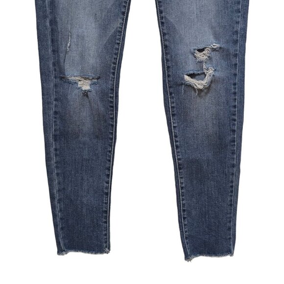 Kancan Mid-Rise Distressed Raw Hem Ankle Skinny Jeans Sz 27 - Picture 2 of 10
